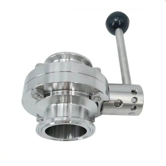 صمام الفراشة الصحي اليدوي ، الفولاذ المقاوم للصدأ 304316L Tri Clamp Butterfly Valve