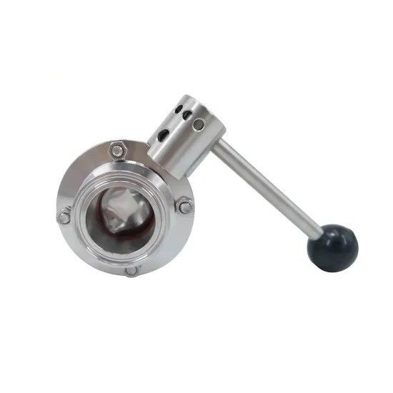 صمام الفراشة الصحي اليدوي ، الفولاذ المقاوم للصدأ 304316L Tri Clamp Butterfly Valve