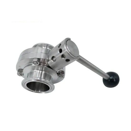 صمام الفراشة الصحي اليدوي ، الفولاذ المقاوم للصدأ 304316L Tri Clamp Butterfly Valve