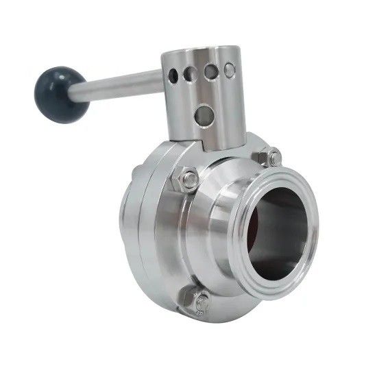 صمام الفراشة الصحي اليدوي ، الفولاذ المقاوم للصدأ 304316L Tri Clamp Butterfly Valve