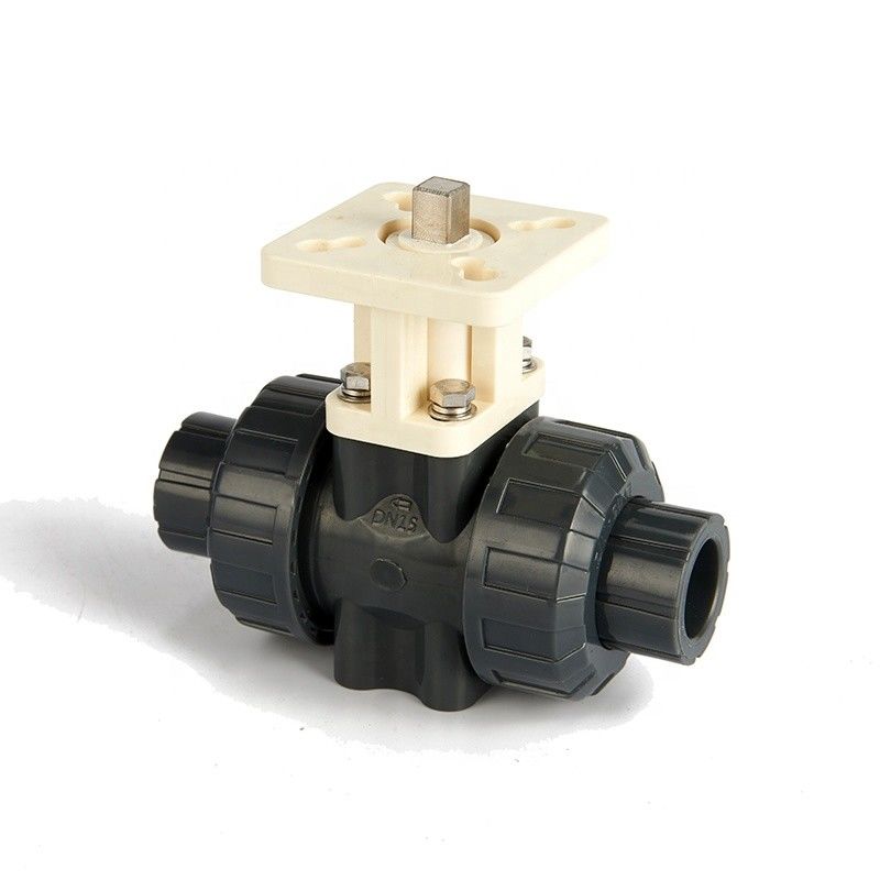 DN15 1/2 بوصة 2 طريقة صمام كروي كهربائي ، صمام كروي بلاستيكي PVC