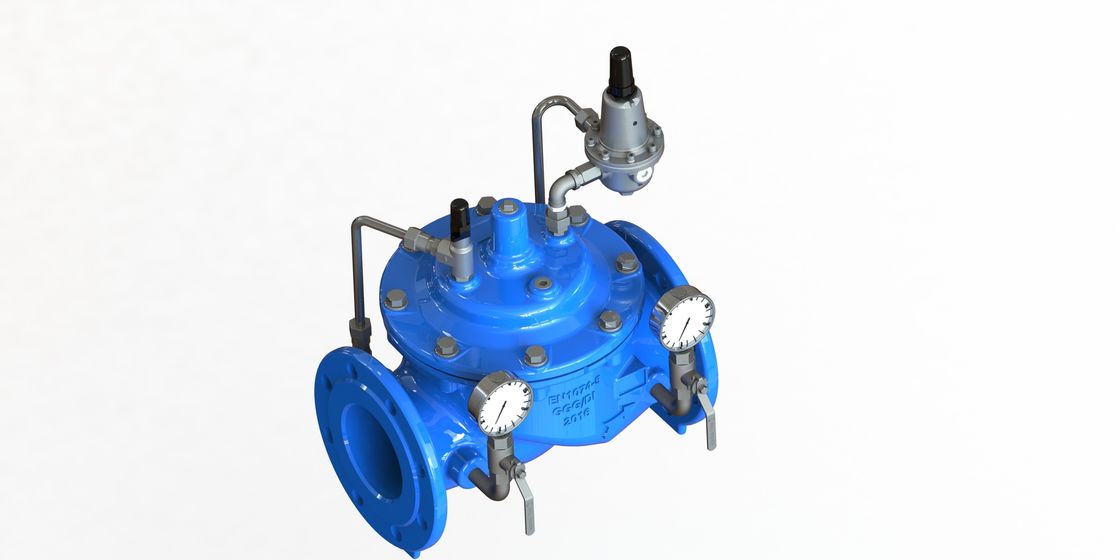 DN50 - DN800 صمام تخفيض ضغط الماء بهيكل من حديد الدكتايل
