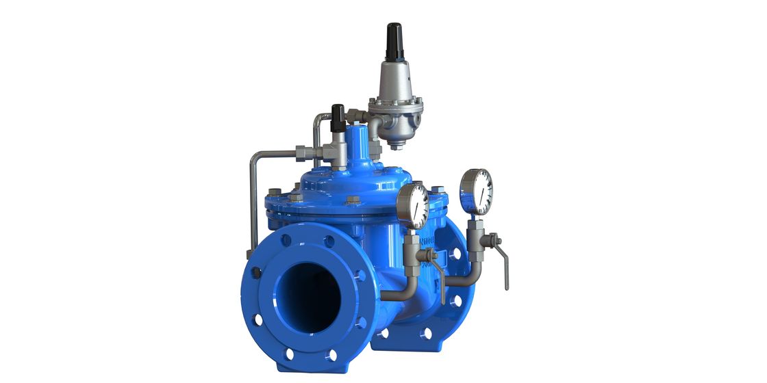 DN50 - DN800 صمام تخفيض ضغط الماء بهيكل من حديد الدكتايل