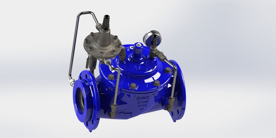 صمام التحكم في معدل التدفق المتين ، صمام التدفق الثابت RAL 5010 الأزرق