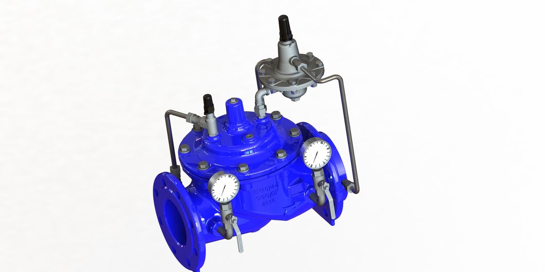 صمام تحديد التدفق Blue RAL 5010 ، صمام التحكم في معدل التدفق الدقيق