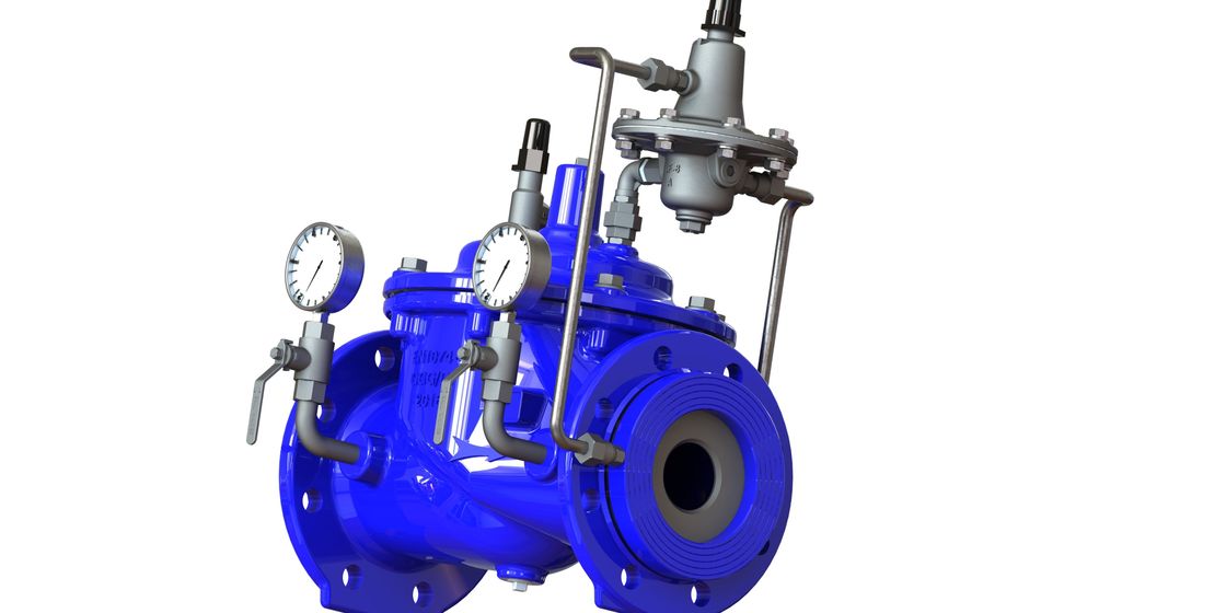 صمام تحديد التدفق Blue RAL 5010 ، صمام التحكم في معدل التدفق الدقيق
